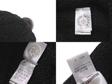 Load image into Gallery viewer, 極美品 CHROME HEARTS クロムハーツ クロスパッチ カシミア ビーニー ニットキャップ ブラック 牛革 シルバー925 中古 61845