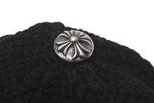 Load image into Gallery viewer, 極美品 CHROME HEARTS クロムハーツ クロスパッチ カシミア ビーニー ニットキャップ ブラック 牛革 シルバー925 中古 61845