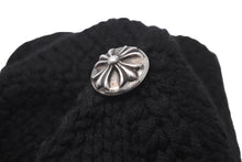 Load image into Gallery viewer, 極美品 CHROME HEARTS クロムハーツ クロスパッチ カシミア ビーニー ニットキャップ ブラック 牛革 シルバー925 中古 61845