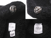 Load image into Gallery viewer, 極美品 CHROME HEARTS クロムハーツ ビーニー ニットキャップ カシミヤ フレアボタン フレアパッチ ブラック 中古 61847