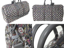 Load image into Gallery viewer, 新品同様 LOUIS VUITTON ルイヴィトン M58742 キーポルバンドリエール50 リサイクルウール ツイード グレー 中古 62027