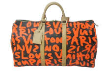 Load image into Gallery viewer, 新品同様 LOUIS VUITTON ルイヴィトン モノグラム グラフィティ キーポル50 ボストン スプラウス オレンジ M93699 中古 62029