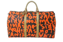 Load image into Gallery viewer, 新品同様 LOUIS VUITTON ルイヴィトン モノグラム グラフィティ キーポル50 ボストン スプラウス オレンジ M93699 中古 62029