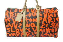 Load image into Gallery viewer, 新品同様 LOUIS VUITTON ルイヴィトン モノグラム グラフィティ キーポル50 ボストン スプラウス オレンジ M93699 中古 62029