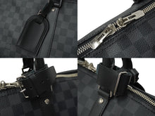 Load image into Gallery viewer, 新品同様 LOUIS VUITTON ルイヴィトン ボストンバッグ キーポルバンドリエール55 ダミエ グラフィット N41413 ブラック シルバー金具 中古 62260