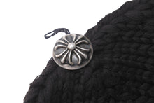 Load image into Gallery viewer, CHROME HEARTS クロムハーツ ビーニー ニットキャップ クロスパッチ カシミア ブラック 牛革 シルバー925 美品 中古 62355