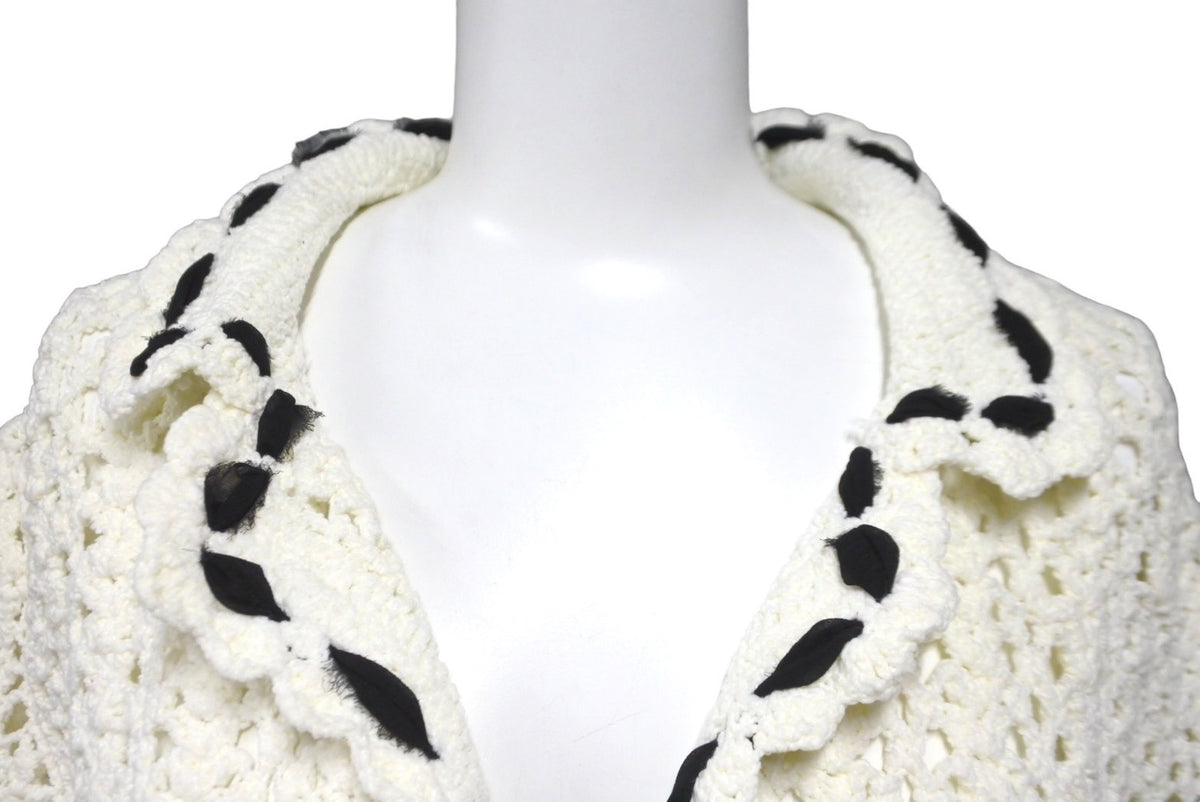 CHANEL シャネル メッシュ ニット カーディガン ホワイト CHANEL シャネル メッシュ ニット カーディガン ホワイト