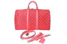 Load image into Gallery viewer, 未使用 LOUIS VUITTON ルイヴィトン キーポルバンドリエール50 ボストンバッグ バッグ レース ピンク M55267 中古 62690