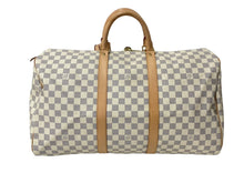 Load image into Gallery viewer, 新品同様 LOUIS VUITTON ルイヴィトン ボストンバッグ キーポル50 ダミエアズール N41430 ホワイト 中古 62819