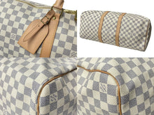 Load image into Gallery viewer, 新品同様 LOUIS VUITTON ルイヴィトン ボストンバッグ キーポル50 ダミエアズール N41430 ホワイト 中古 62819