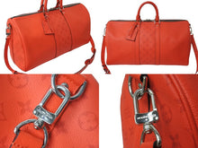 Load image into Gallery viewer, LOUIS VUITTON ルイヴィトン 22SS キーポル バンドリエール 50 ボストンバッグ タイガラマ M59337 レッド 美品 中古 62856