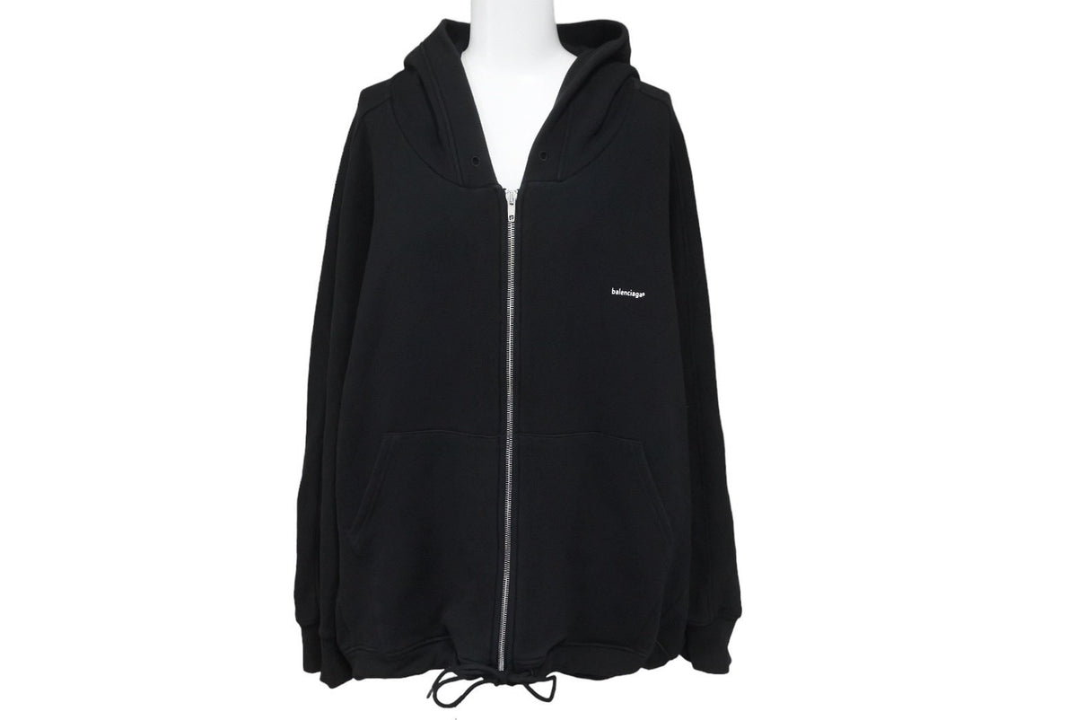 【BALENCIAGA】スリムフィット コットンジップアップ パーカー Balenciaga ジップアップ パーカー | ブルー | FARFETCH JP