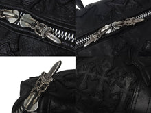 Load image into Gallery viewer, 極美品 CHROME HEARTS クロムハーツ セメタリーパッチ ボストンバッグ タイニーダッフル レザー ブラック 中古 63454