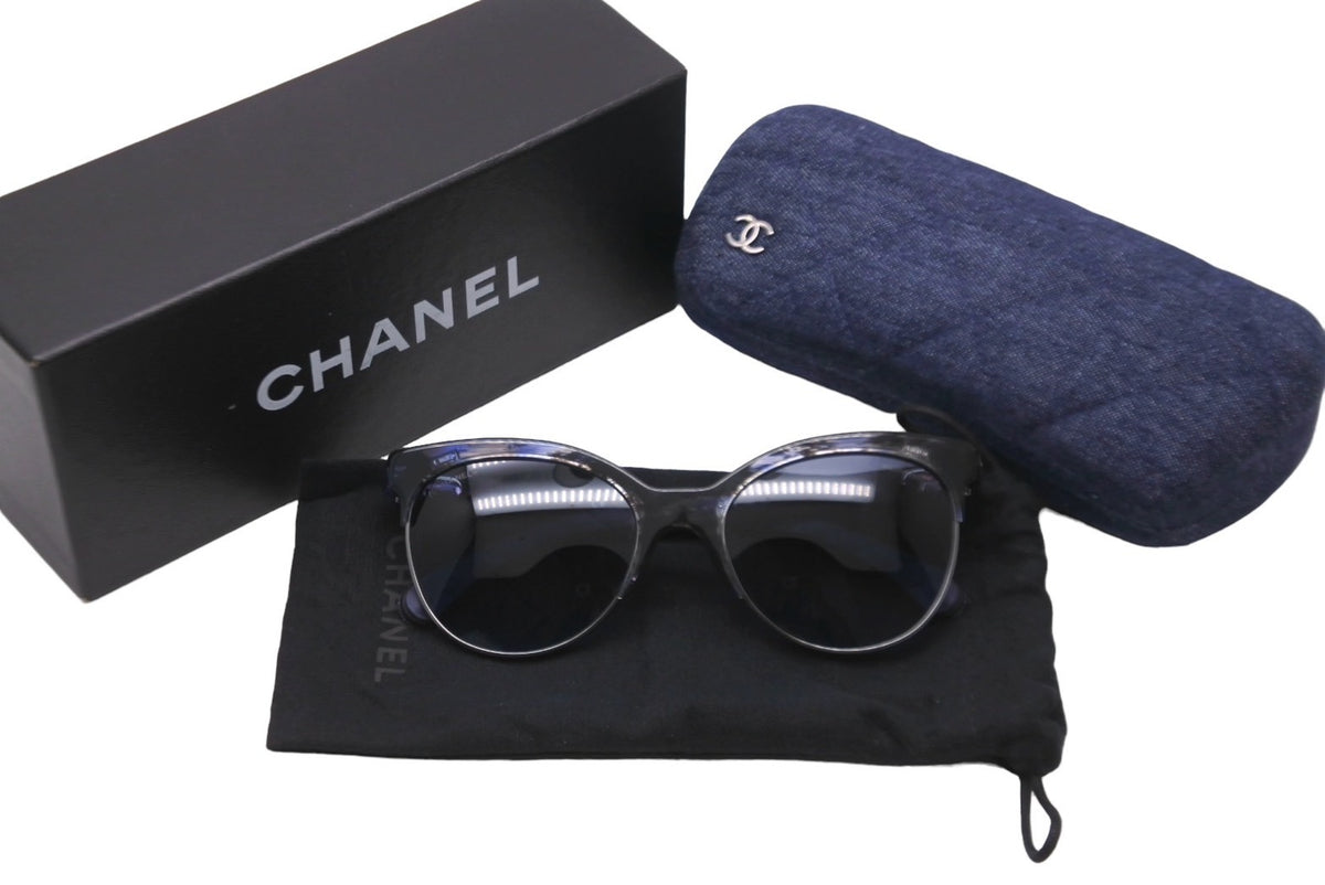 極美品 CHANEL シャネル サングラス ココマーク デニム キャット