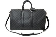 Load image into Gallery viewer, 新品同様 LOUIS VUITTON ルイヴィトン RFID ボストン キーポルバンドリエール45 ダミエグラフィット N41418 ブラック シルバー金具 中古 63537