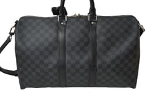 Load image into Gallery viewer, 新品同様 LOUIS VUITTON ルイヴィトン RFID ボストン キーポルバンドリエール45 ダミエグラフィット N41418 ブラック シルバー金具 中古 63537