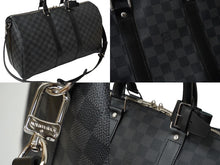 Load image into Gallery viewer, 新品同様 LOUIS VUITTON ルイヴィトン RFID ボストン キーポルバンドリエール45 ダミエグラフィット N41418 ブラック シルバー金具 中古 63537