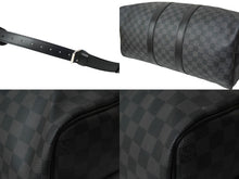 Load image into Gallery viewer, 新品同様 LOUIS VUITTON ルイヴィトン RFID ボストン キーポルバンドリエール45 ダミエグラフィット N41418 ブラック シルバー金具 中古 63537