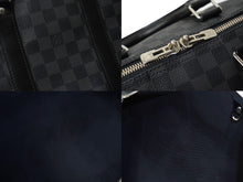 Load image into Gallery viewer, 新品同様 LOUIS VUITTON ルイヴィトン RFID ボストン キーポルバンドリエール45 ダミエグラフィット N41418 ブラック シルバー金具 中古 63537