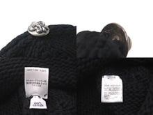 Load image into Gallery viewer, 極美品 CHROME HEARTS クロムハーツ ビーニー ニットキャップ コットン ジャパンタグ付き フレアボタン フレアパッチ ブラック 中古 63555
