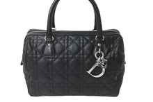 Load image into Gallery viewer, 極美品 ChristianDior クリスチャンディオール レディディオール ミニボストンバッグ カナージュ トロッター柄 ブラック 中古 63886