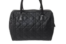 Load image into Gallery viewer, 極美品 ChristianDior クリスチャンディオール レディディオール ミニボストンバッグ カナージュ トロッター柄 ブラック 中古 63886