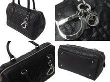 Load image into Gallery viewer, 極美品 ChristianDior クリスチャンディオール レディディオール ミニボストンバッグ カナージュ トロッター柄 ブラック 中古 63886