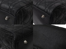 Load image into Gallery viewer, 極美品 ChristianDior クリスチャンディオール レディディオール ミニボストンバッグ カナージュ トロッター柄 ブラック 中古 63886