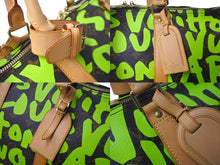 Load image into Gallery viewer, LOUIS VUITTON ルイ ヴィトン キーポル50 モノグラム グラフィティ スティーブン スプラウス M93700 グリーン 美品 中古 64130