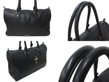 Load image into Gallery viewer, CHROME HEARTS クロムハーツ ラージクロス ボストンバッグ ダガーファスナー レザー ブラック シルバー金具 美品 中古 64342
