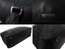 Load image into Gallery viewer, CHROME HEARTS クロムハーツ ラージクロス ボストンバッグ ダガーファスナー レザー ブラック シルバー金具 美品 中古 64342