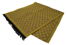 Load image into Gallery viewer, GUCCI グッチ マフラー GGモノグラム 37X180 ウール シルク ポリアミド メタリック ゴールド パープル 美品 中古 64377