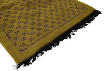 Load image into Gallery viewer, GUCCI グッチ マフラー GGモノグラム 37X180 ウール シルク ポリアミド メタリック ゴールド パープル 美品 中古 64377