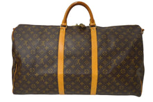 Load image into Gallery viewer, LOUIS VUITTON ルイ ヴィトン キーポルバンドリエール60 ボストンバッグ M41412 モノグラム PVC ヌメ革 レザー 美品 中古 64509