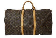 Load image into Gallery viewer, LOUIS VUITTON ルイ ヴィトン キーポルバンドリエール60 ボストンバッグ M41412 モノグラム PVC ヌメ革 レザー 美品 中古 64548