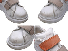 Load image into Gallery viewer, Alexander McQueen アレキサンダーマックイーン キッズ スニーカー マジックテープ サイズ30L ホワイト ピンク オレンジ 良品 中古 64848