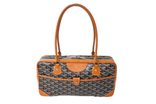 Load image into Gallery viewer, GOYARD ゴヤール サンマルタン ミニボストンバッグ ショルダーバッグ PVC レザー ブラウン ブラック シルバー金具 美品 中古 65104