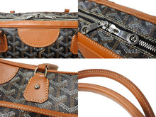 Load image into Gallery viewer, GOYARD ゴヤール サンマルタン ミニボストンバッグ ショルダーバッグ PVC レザー ブラウン ブラック シルバー金具 美品 中古 65104