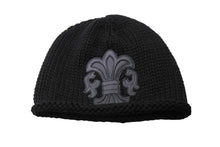 Load image into Gallery viewer, 新品未使用 ChromeHearts クロムハーツ ニットキャップ フローラルパッチ BSフレアボタン カシミヤ シルバー925 ONESIZE 65245