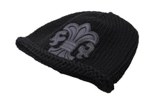 Load image into Gallery viewer, 新品未使用 ChromeHearts クロムハーツ ニットキャップ フローラルパッチ BSフレアボタン カシミヤ シルバー925 ONESIZE 65245