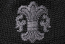 Load image into Gallery viewer, 新品未使用 ChromeHearts クロムハーツ ニットキャップ フローラルパッチ BSフレアボタン カシミヤ シルバー925 ONESIZE 65245
