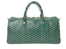 Load image into Gallery viewer, 新品未使用 GOYARD ゴヤール ボストン50バッグ ボストンバッグ BOSTON050TY09CL09P レザー PVC グリーン シルバー金具 中古 65298