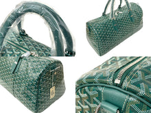 Load image into Gallery viewer, 新品未使用 GOYARD ゴヤール ボストン50バッグ ボストンバッグ BOSTON050TY09CL09P レザー PVC グリーン シルバー金具 中古 65298