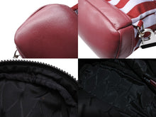 Load image into Gallery viewer, KENZO ケンゾー リュック バックパック タイガーモチーフ ストライプ 刺繍ロゴ ブルー バーガンディ グレー シルバー金具 良品 中古 65307