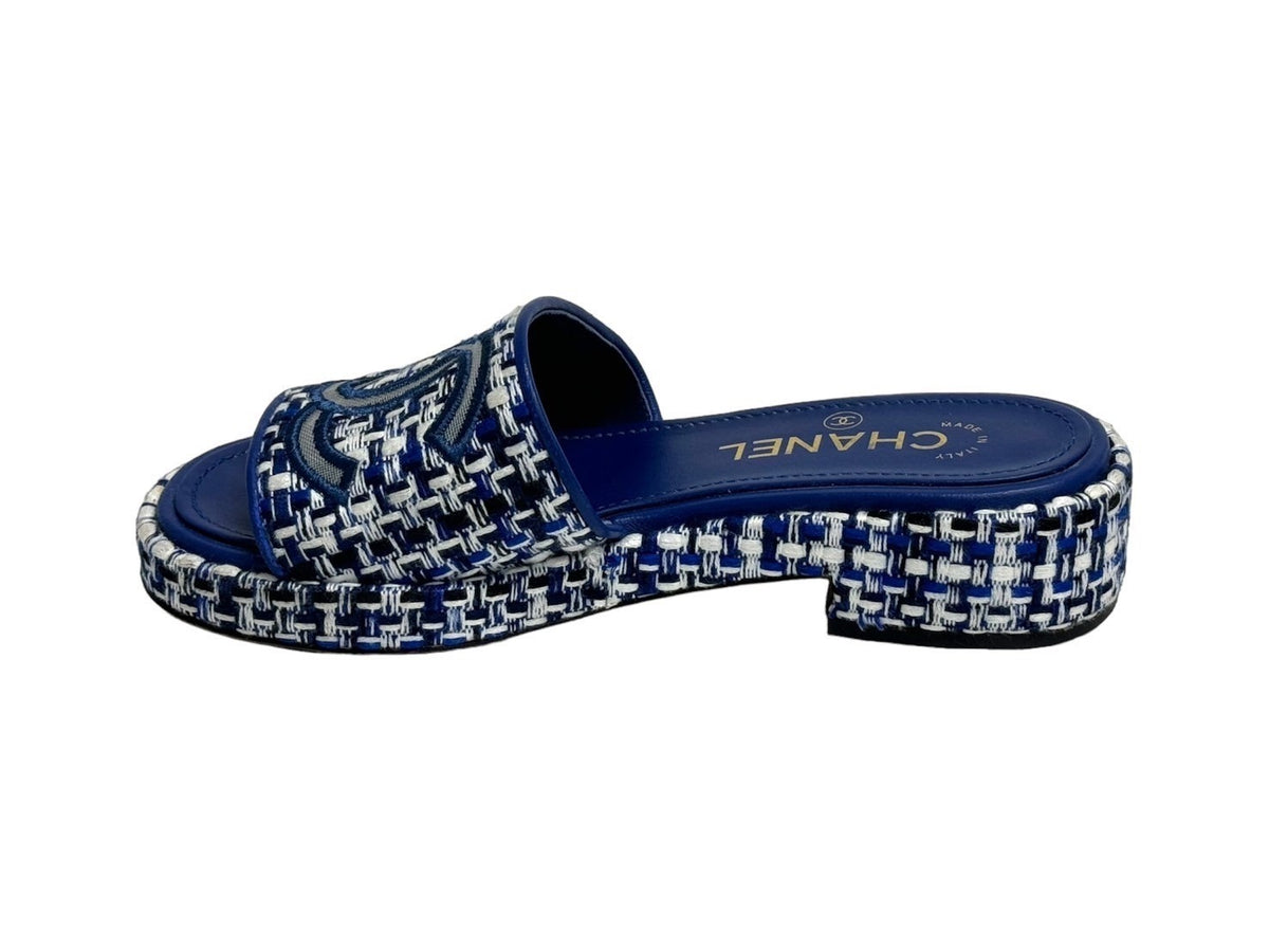 CHANEL シャネル サンダル ツイード ココマーク サイズ35 レザー