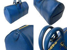 Load image into Gallery viewer, LOUIS VUITTON ルイ ヴィトン キーポル45 ボストンバッグ 旅行バッグ M42975 エピレザー トレドブルー 美品 中古 65669