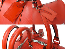Load image into Gallery viewer, LOUIS VUITTON SUPREME シュプリームルイヴィトン キーポル バンドリエール45 ボストンバッグ M53419 エピ レッド 美品 中古 65689