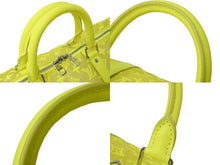 Load image into Gallery viewer, 新品同様 LouisVuitton ルイヴィトン キーポル50 ネオンイエローメッシュ M55380 ナイロン カーフ イエロー シルバー 中古 65696