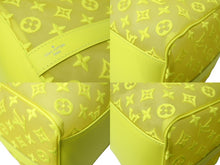 Load image into Gallery viewer, 新品同様 LouisVuitton ルイヴィトン キーポル50 ネオンイエローメッシュ M55380 ナイロン カーフ イエロー シルバー 中古 65696