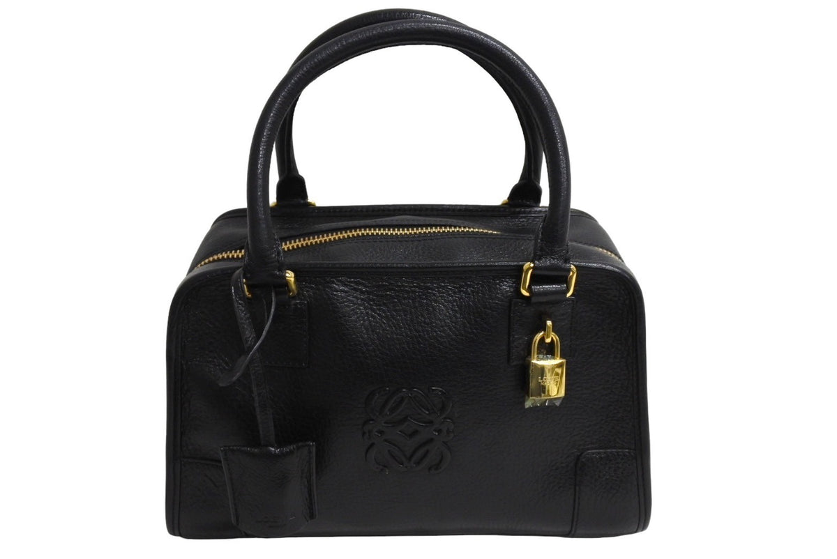 LOEWE ロエベ ハンドバッグ アマソナ28 ブラック レザー 050810